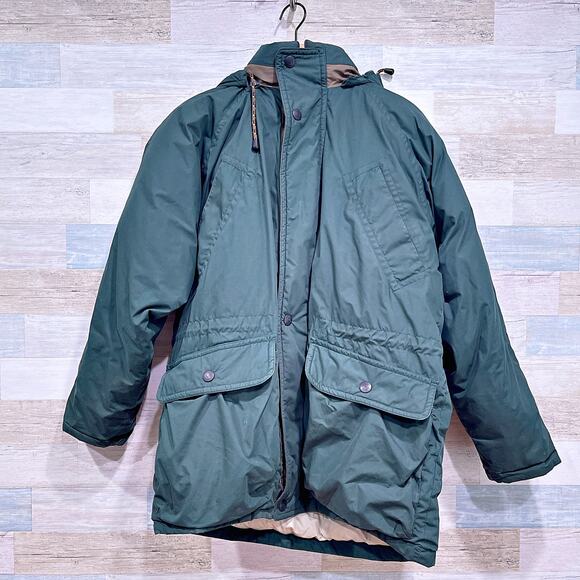 Forest Club Down Insulated Puffer Parka Jacket Green Winter Vintage Mens Medium - Picture 1 of 12